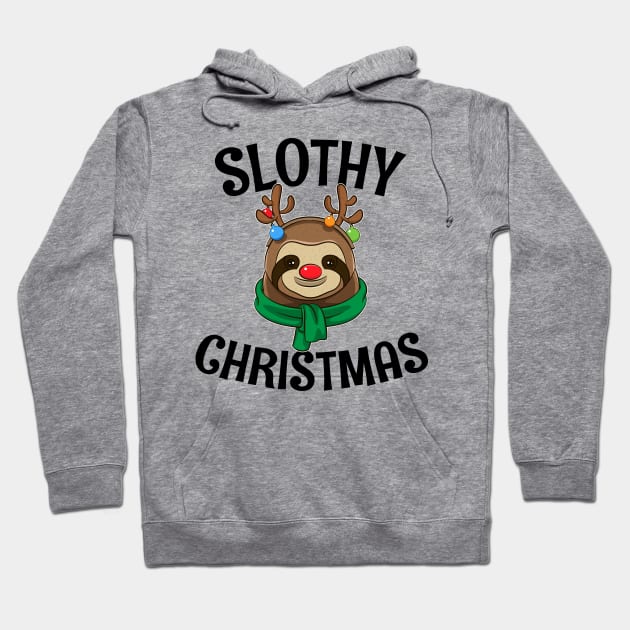 Gift For Sloth Lovers Slothy Christmas Hoodie by teeleoshirts